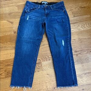 Wit & Wisdom Cropped Straight Leg Jeans Raw Hem Medium Wash Size 6